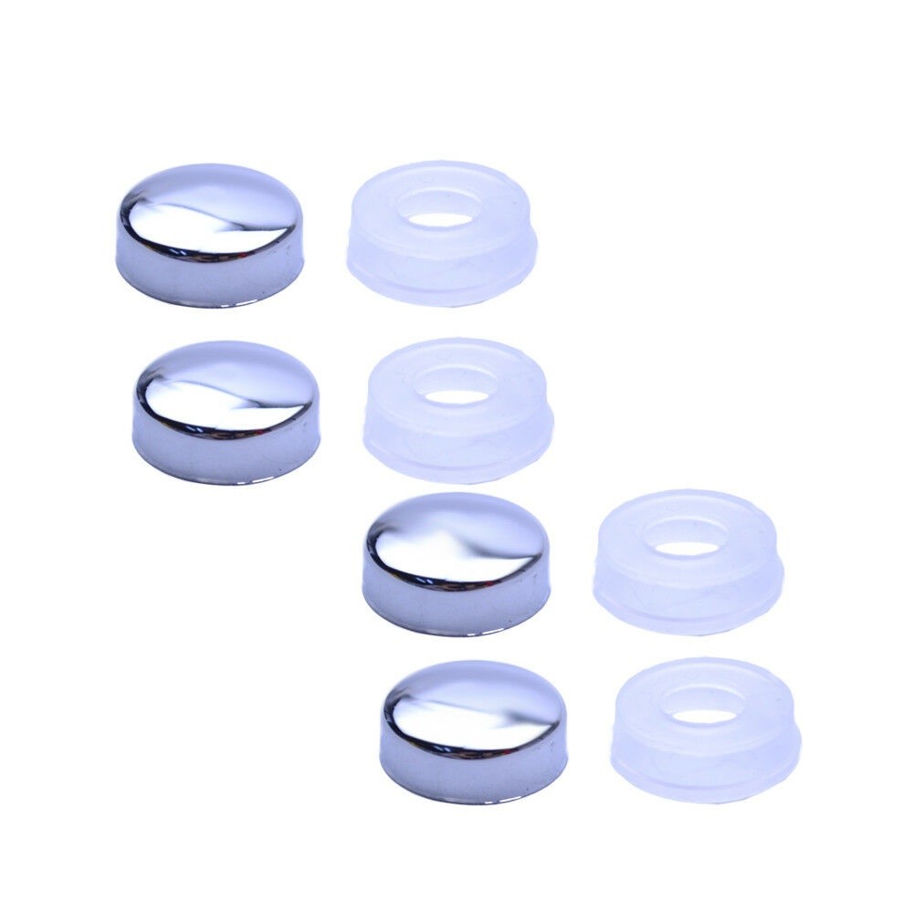 License Plate Security Screw Cap Covers - Chrome