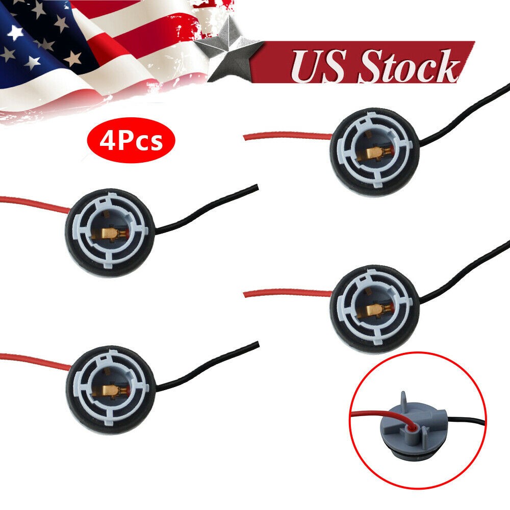 4pcs 1156 7506 1156A BA15S Turn Signal Lights Socket Wiring Harness Plug Adapter