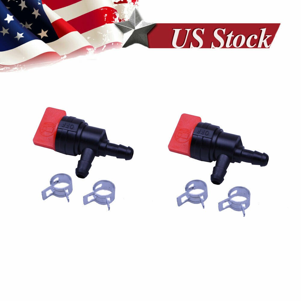 2pcs 90 Degree Shut-Off Cut off Valve for 1/4" ID Fuel Line Tecumseh 35857 32961