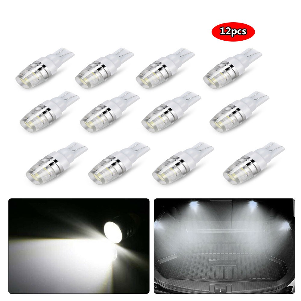 12pcs T10 Wedge Samsung High Power 1W LED Light Bulbs Xenon White 192 168 194