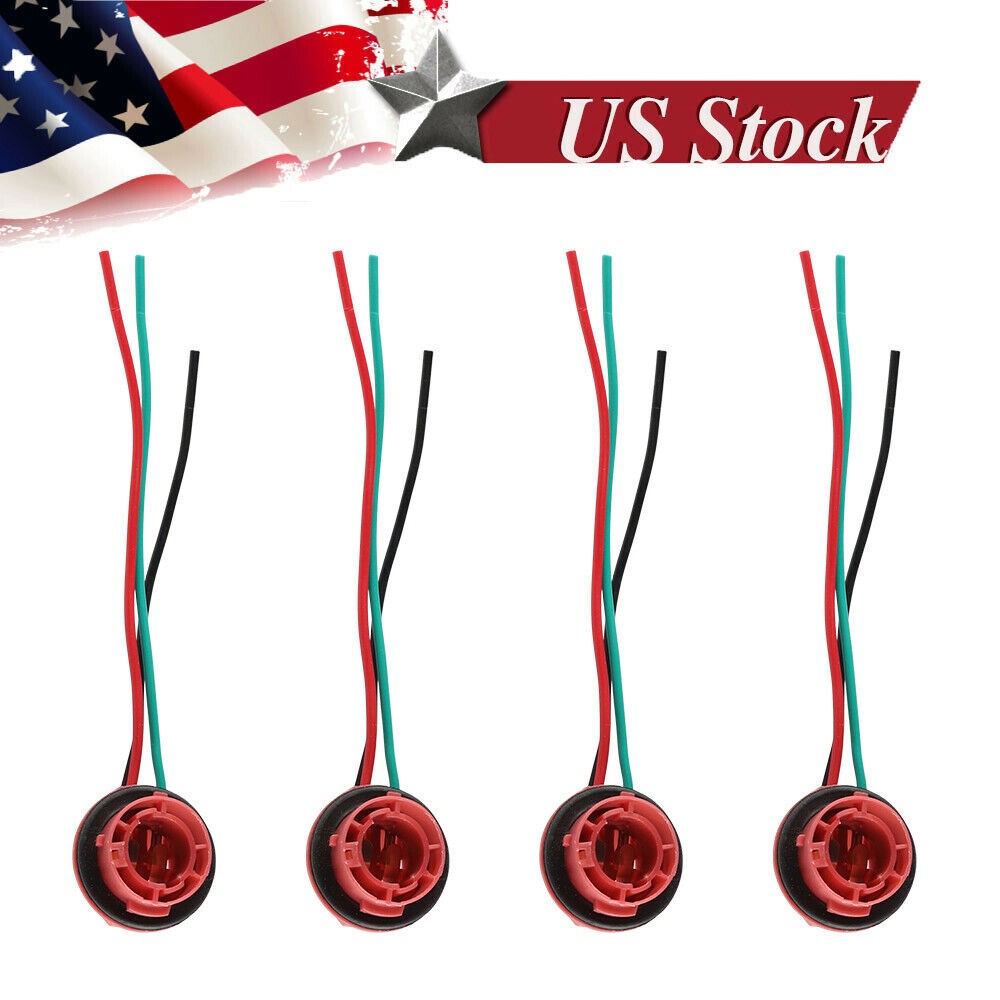 4X 1157 1158 2057 2357 Plug Wiring Harness Sockets For Turn Signal Light Bulb