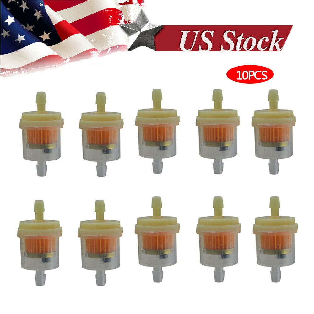10pcs 1/4" 6-7mm Motorcycle Scooter Hose Inline Gas Fuel Gasoline Filter New