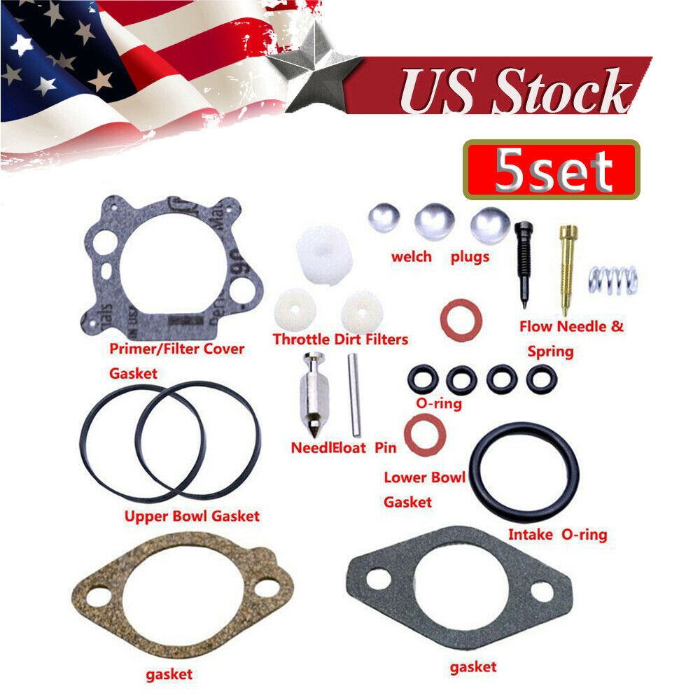 5 Pack Carburetor Kit Replaces For B & S 492495 493762 498260 398183