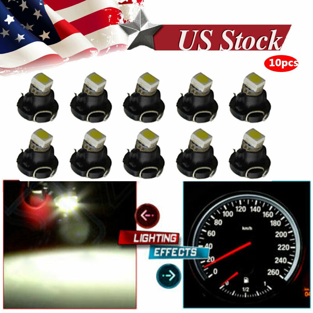 10Pcs White T3 Neo Wedge 1SMD LED Cluster Dash A/C Climate Light Bulbs For Acura