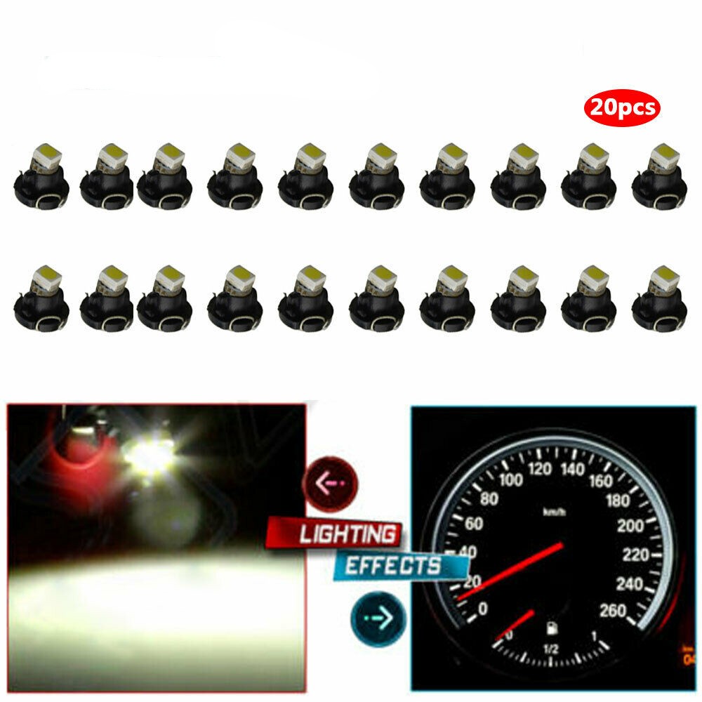 20x White T3 Neo Wedge Cluster Instrument Dash Climate Base LED Bulb Lights Lamp