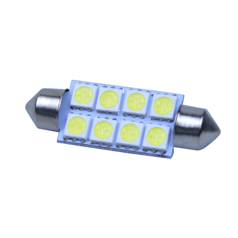 2x 1.72" 42mm 8-SMD Festoon Super White LED For Map Dome Lights Bulbs 211-2 578