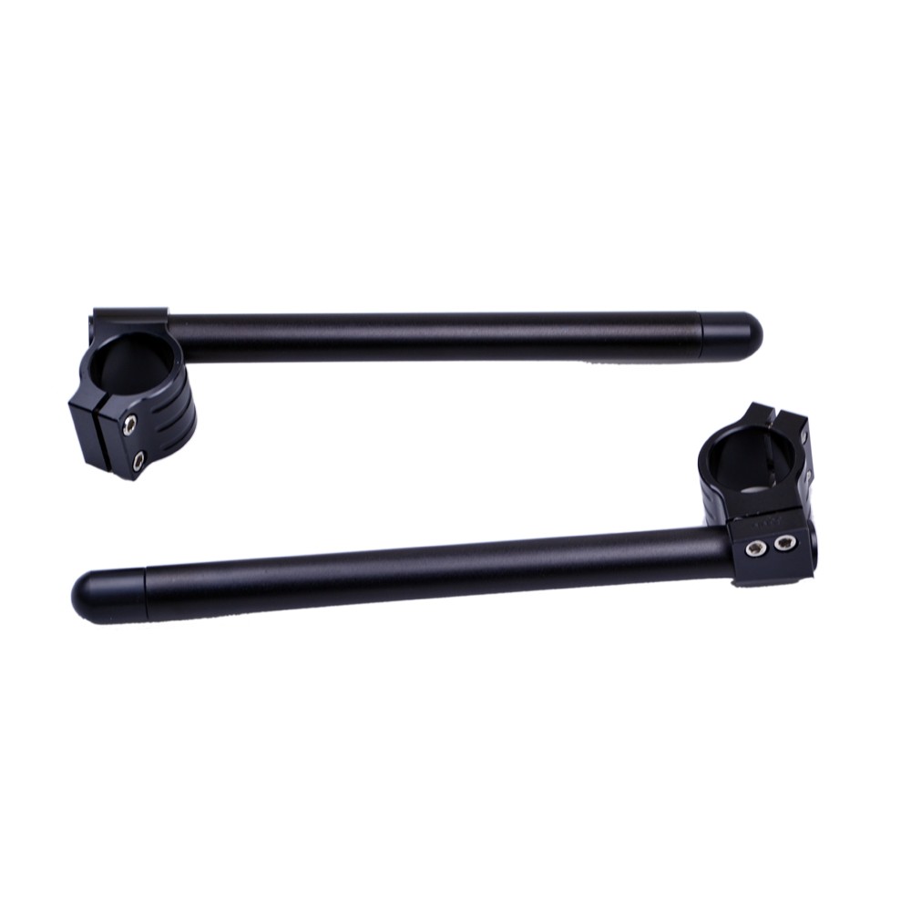 CAFE RACER 35MM FORK CLAMP HANDLEBARS WITH 7/8" BARS GLOSS BLACK MOTORCYCLE