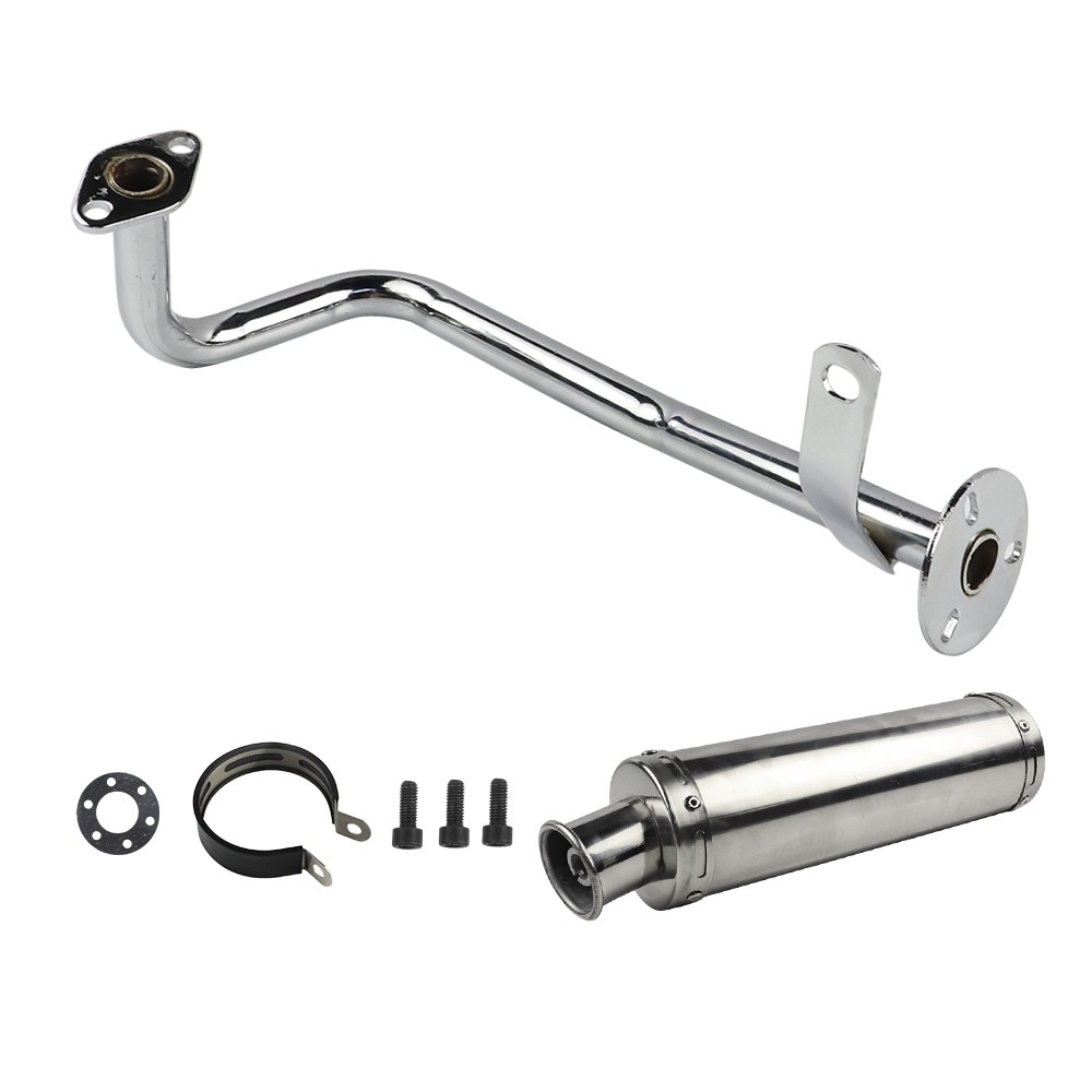 Scooter Perf Exhaust Stainless Pipe For GY6 139QMB QMB139 4 Stroke 50cc Scooter