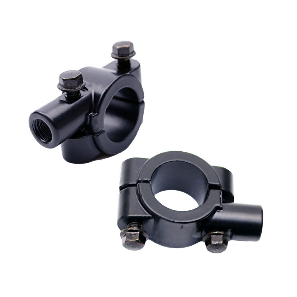 10mm 7/8" Motorcycle Handlebar Mirror Mount Aluminum Clamp Black Universal