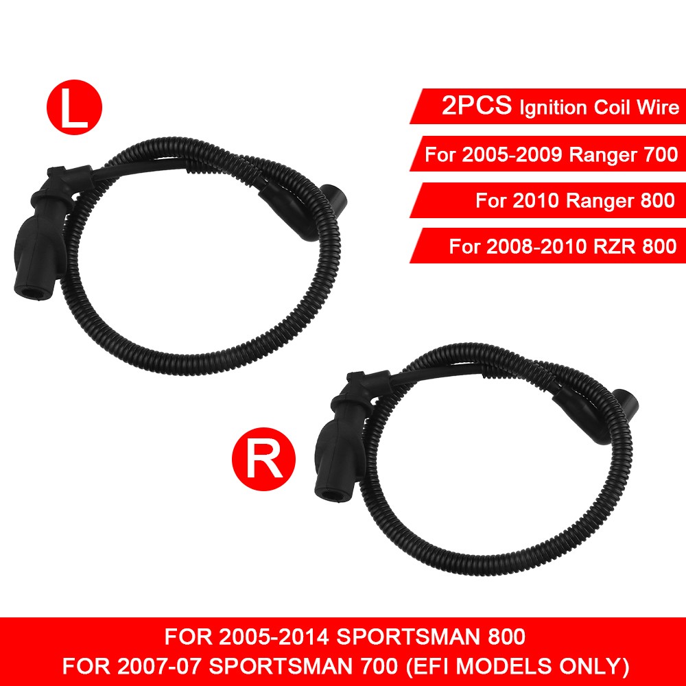 2X For Polaris Sportsman Ranger RZR700 800 Ignition Coil Spark Plug Wire 4012439