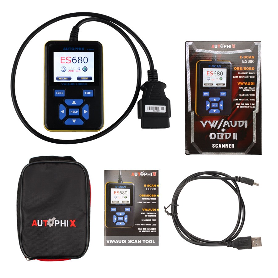 E-SCAN ES680 VAG RPO+OBD Scanner Multi Languages OBDII For VW Audi Seat Skoda Jetta Golf Etc