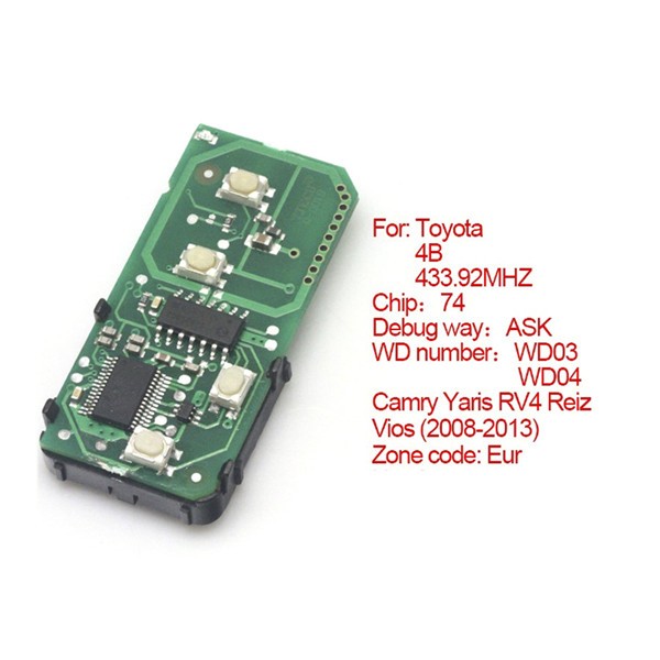 Smart Card Board 4 Buttons 433.92MHZ Number 271451-5290-Eur For Toyota