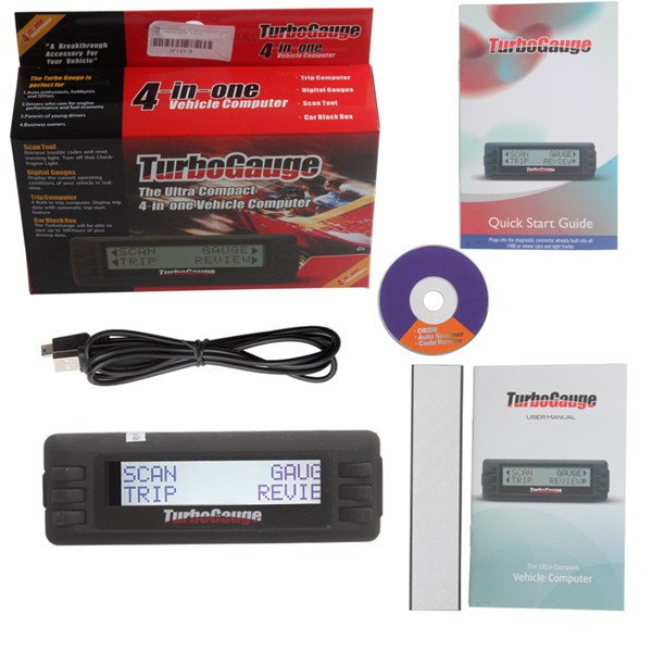 TurboGauge IV Auto Computer Scan Tool Digital Gauge 4 in 1