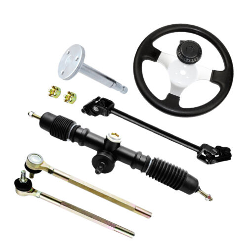 510MM 150 cc GO CART Steering Wheel Assembly set Tie Rod Rack Adjustable Shaft