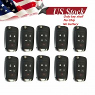 10XFor Chevy Remote 5 Buttons New Flip Key Keyless Entry Uncut With Remote Start