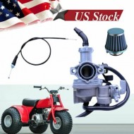 Carburetor + Throttle Cable Air Filter For Honda 3-Wheeler Atc70 (1976-1978)