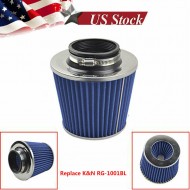 For K&N Universal Air Cone Filter Chrome Round Tapered 3in - 4in Fits 3" 3.5" 4"