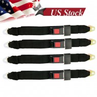 4Pcs Universal Car Suv Truck Adjustable Seat Belt Lap 2 Two Point Safety Travel