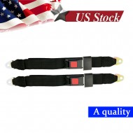 2X Adjustable Seat Belt Car Truck Lap Belt Universal 2 Point Safety Travel Black 