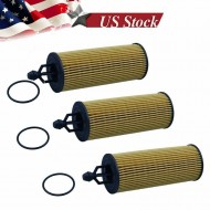 Engine Oil Filter Cartridge Set of 3 for Chrysler Dodge Ram Jeep 3.6L Penastar