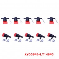 10 X 1/4" InLine Straight & 90 Degree Gas Fuel Cut off Shut Off Valve W / Clamps