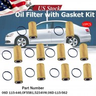Oil Filter 06D115562 for 05-14 Volkswagen 2.0L 2.5L (Pack of 10PCS)