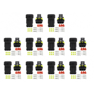 10Sets 3 Pin Way Sealed Waterproof Electrical Wire Connector Plug Car Auto Kit