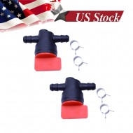1/4" Inline Gas Fuel Shut Cut Off Valves with Clamps For B & S