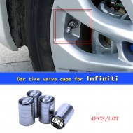 Chrome Auto Car Wheel Tire Air Valve Caps Stem Cover With FOR Infiniti Emblem